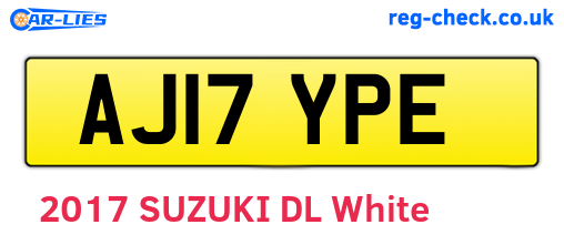 AJ17YPE are the vehicle registration plates.