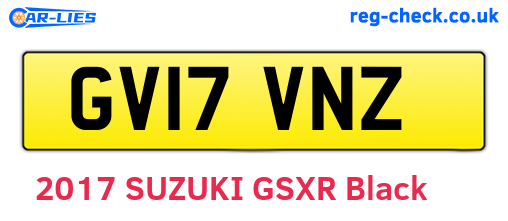GV17VNZ are the vehicle registration plates.
