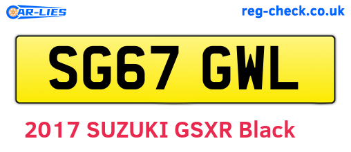 SG67GWL are the vehicle registration plates.