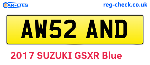 AW52AND are the vehicle registration plates.