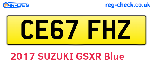 CE67FHZ are the vehicle registration plates.