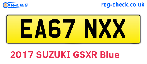 EA67NXX are the vehicle registration plates.