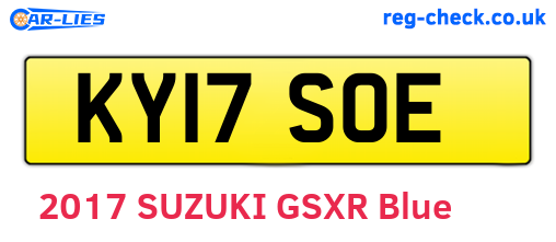 KY17SOE are the vehicle registration plates.