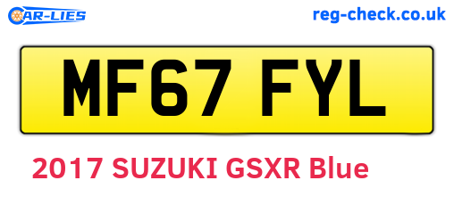 MF67FYL are the vehicle registration plates.
