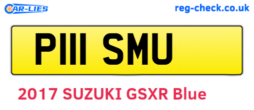 P111SMU are the vehicle registration plates.