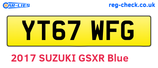YT67WFG are the vehicle registration plates.