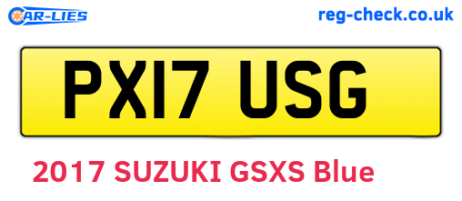 PX17USG are the vehicle registration plates.