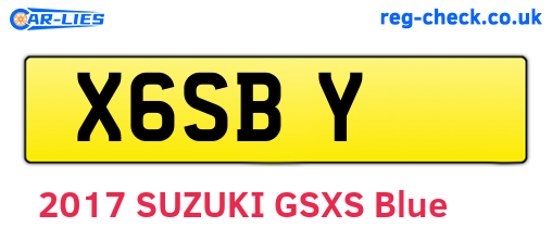 X6SBY are the vehicle registration plates.