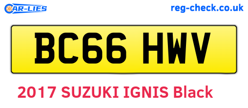 BC66HWV are the vehicle registration plates.