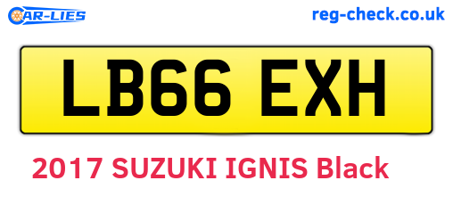 LB66EXH are the vehicle registration plates.