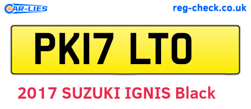 PK17LTO are the vehicle registration plates.