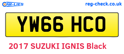 YW66HCO are the vehicle registration plates.