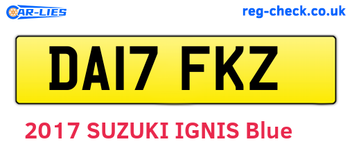 DA17FKZ are the vehicle registration plates.