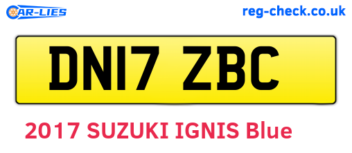 DN17ZBC are the vehicle registration plates.