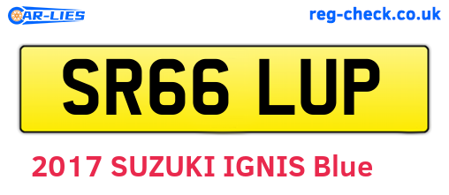 SR66LUP are the vehicle registration plates.