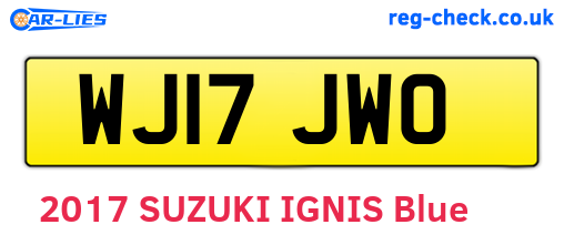 WJ17JWO are the vehicle registration plates.