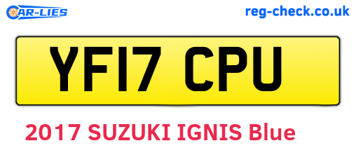 YF17CPU are the vehicle registration plates.