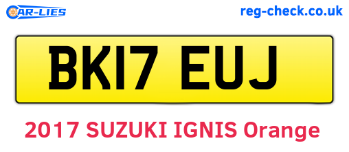 BK17EUJ are the vehicle registration plates.