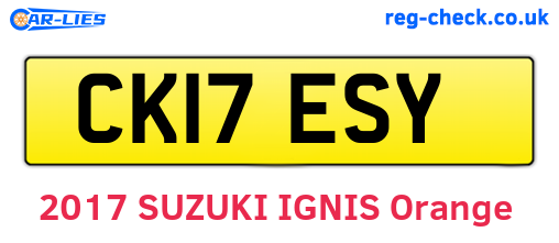 CK17ESY are the vehicle registration plates.