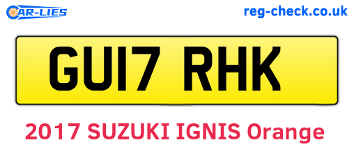 GU17RHK are the vehicle registration plates.