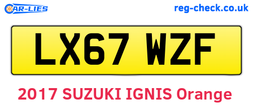 LX67WZF are the vehicle registration plates.