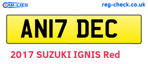 AN17DEC are the vehicle registration plates.
