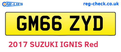 GM66ZYD are the vehicle registration plates.