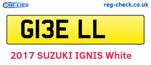 G13ELL are the vehicle registration plates.