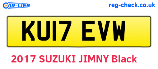 KU17EVW are the vehicle registration plates.