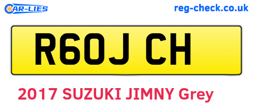 R60JCH are the vehicle registration plates.