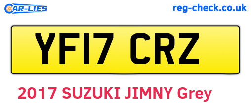 YF17CRZ are the vehicle registration plates.