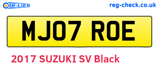 MJ07ROE are the vehicle registration plates.