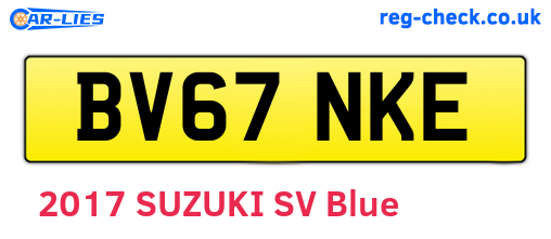 BV67NKE are the vehicle registration plates.