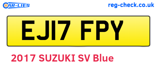 EJ17FPY are the vehicle registration plates.