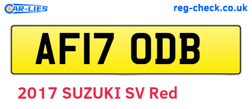 AF17ODB are the vehicle registration plates.