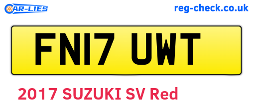 FN17UWT are the vehicle registration plates.