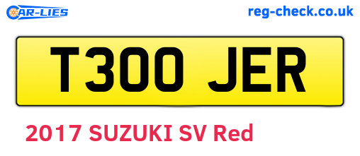 T300JER are the vehicle registration plates.