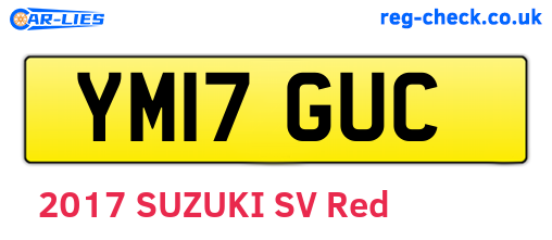 YM17GUC are the vehicle registration plates.