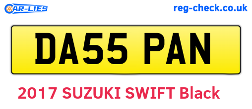 DA55PAN are the vehicle registration plates.