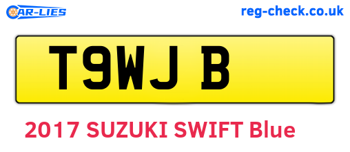 T9WJB are the vehicle registration plates.