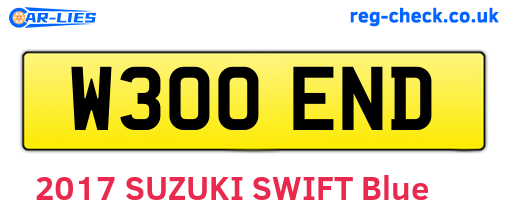 W300END are the vehicle registration plates.