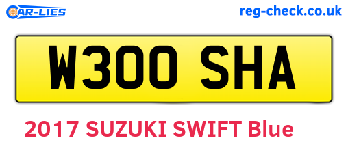 W300SHA are the vehicle registration plates.