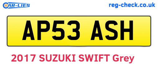 AP53ASH are the vehicle registration plates.