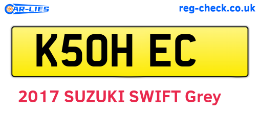 K50HEC are the vehicle registration plates.