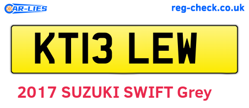KT13LEW are the vehicle registration plates.