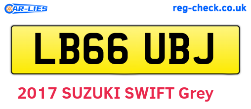 LB66UBJ are the vehicle registration plates.