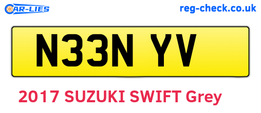 N33NYV are the vehicle registration plates.