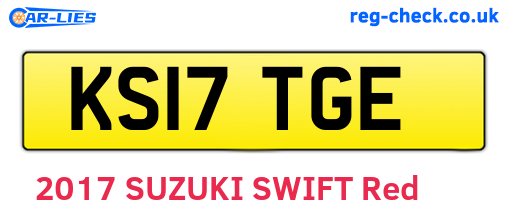 KS17TGE are the vehicle registration plates.