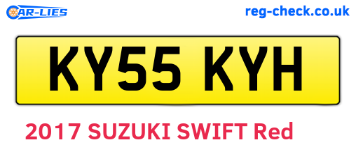 KY55KYH are the vehicle registration plates.