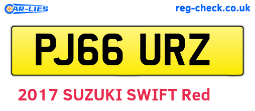 PJ66URZ are the vehicle registration plates.